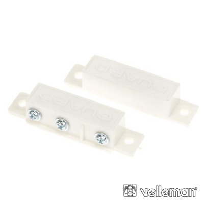 Interruptores magnéticos de porta brancos em plástico com parafusos, marca Velleman