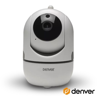 Câmara de vigilância branca e preta da marca Denver