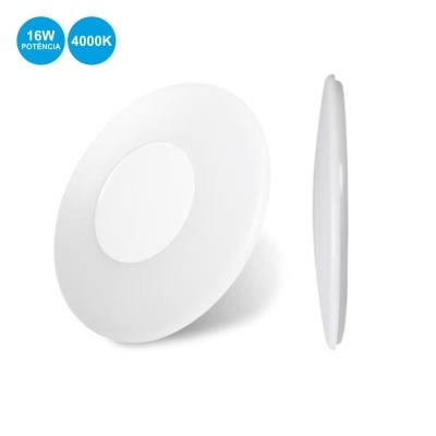Plafon LED redondo branco com potência 16W e luz 4000K