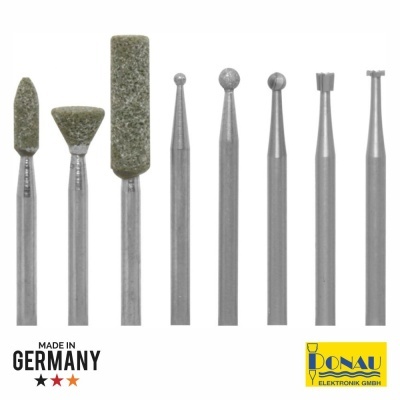 Conjunto de oito brocas ou pontas de ferramenta rotativa diversas