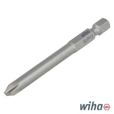 Ponta de aparafusar Wiha SLPH 2 prateada com marca visível