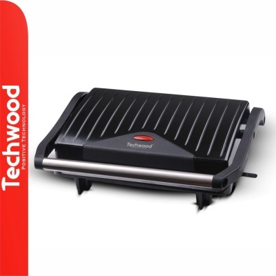 Grelhador elétrico preto Techwood com pega metálica