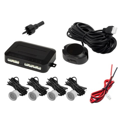 Kit de sensores de estacionamento para carro com vários componentes e cabos