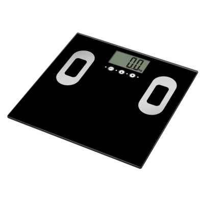 balança digital preta com ecrã LCD a mostrar 0.0