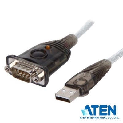 Cabo conector USB para RS232 com adaptadores preto translúcido e logótipo ATEN