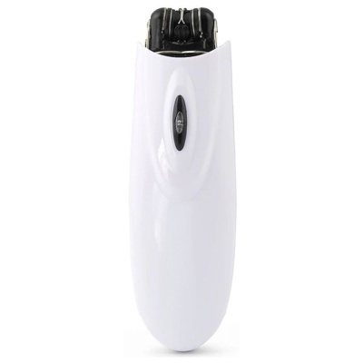 Depiladora elétrica branca com cabeça preta
