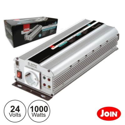 Inversor de corrente Join 1000W 24V prateado com caixa preta
