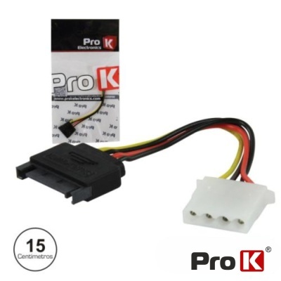 Cabo adaptador SATA para Molex Pro K com fios coloridos e etiqueta da marca