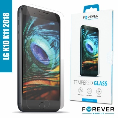 Vidro temperado para smartphone LG K10 K11 2018 na embalagem branca.