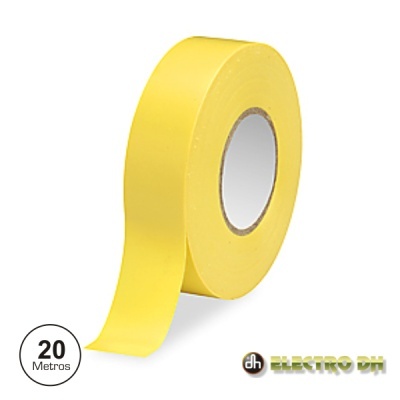Rolo de fita adesiva amarela de 20 metros