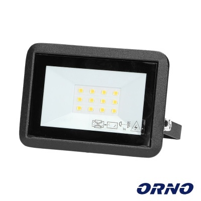 Refletor LED preto retangular com 12 LEDs amarelos e vidro transparente