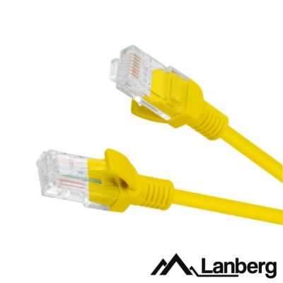 Cabo de rede Ethernet amarelo com conetores RJ45