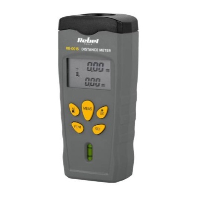 Medidor de distância digital Rebel Tools RB-0015 cinzento com botões amarelos