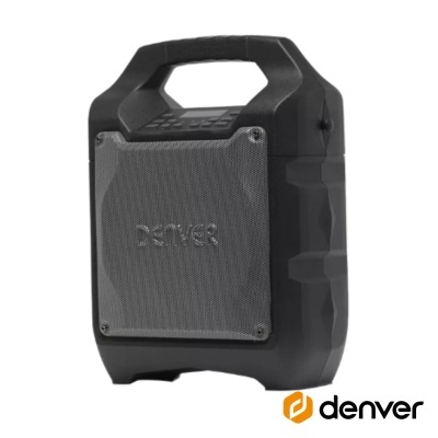 Coluna portátil preta com grelha cinza da Denver