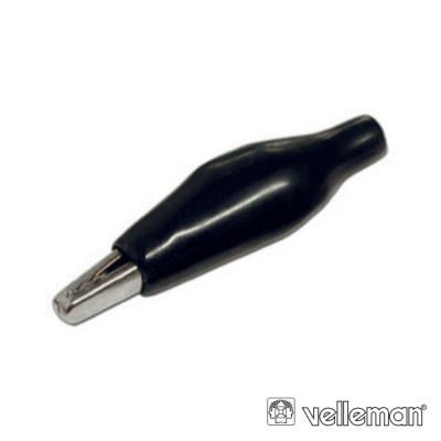 Pinça jacaré isolada preta com ponta metálica