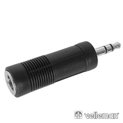 Adaptador preto jack 3,5 mm macho para jack 2,5 mm fêmea Velleman