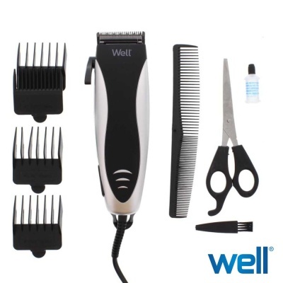 Conjunto máquina de cortar cabelo Well com acessórios
