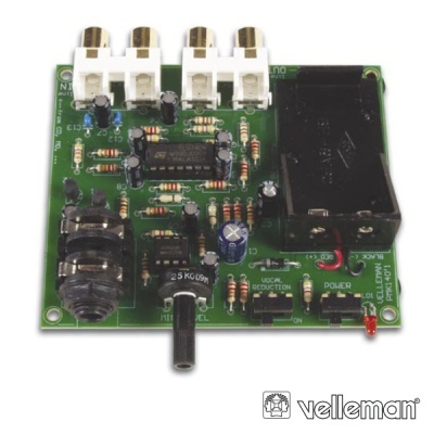 Placa eletrónica verde com componentes eletrónicos e logotipo Velleman