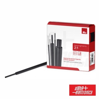 Conjunto de tubos termorretráteis finos em embalagem branca e vermelha