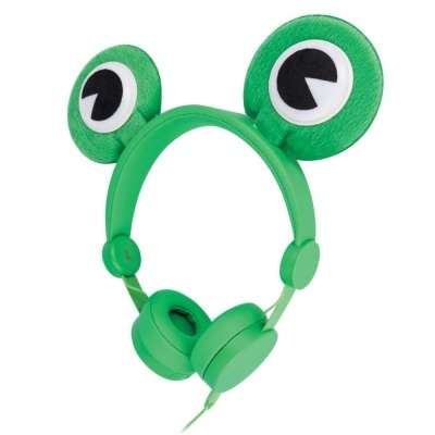 Auricular verde com olhos de sapo grandes nas laterais