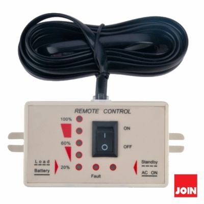 Controle remoto retangular creme com leds e cabo preto