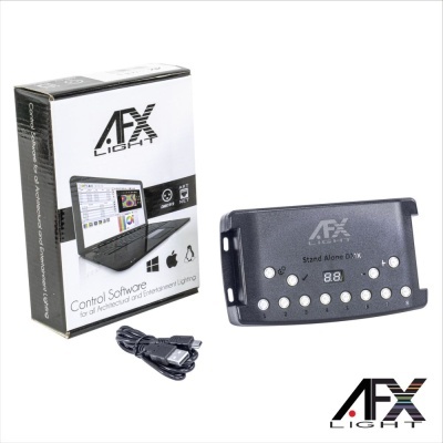 Controlador de iluminação AFX Light Stand Alone DMX com cabo e caixa
