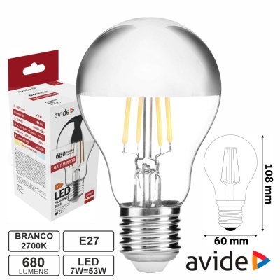 Lâmpada LED transparente Avide com base E27 e caixa
