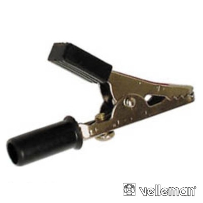 Grampo metálico com revestimento preto em fundo branco