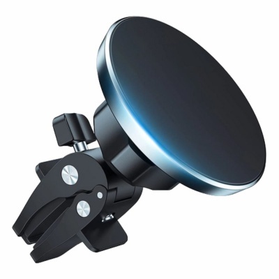 Suporte magnético preto para telemóvel com clip para carro