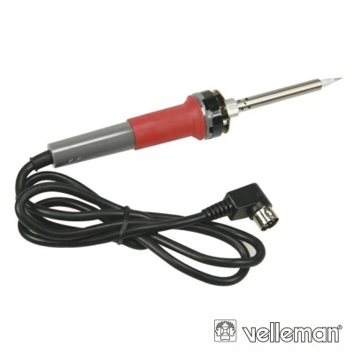 Ferro de soldar Velleman cinzento e vermelho com cabo preto e ponta metálica