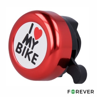 Campainha de bicicleta vermelha com texto I AM MY BIKE