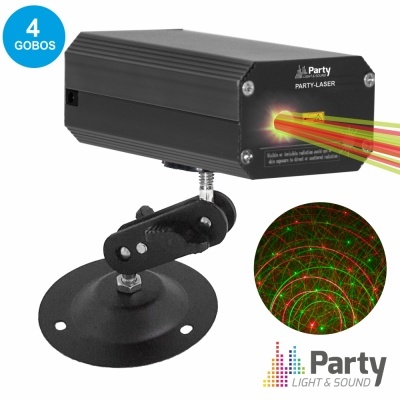 Laser preto para iluminação decorativa Party-Laser com 4 gobos e base ajustável