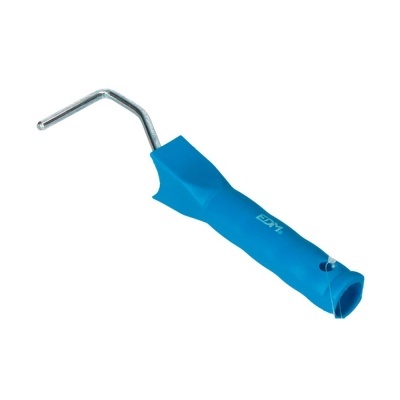 Ferramenta com pega azul e ponta metálica em ângulo