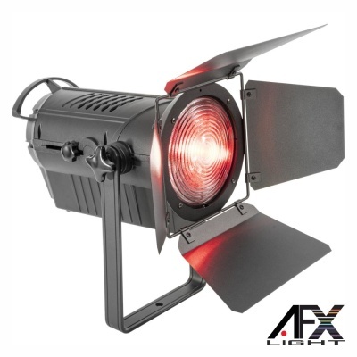 Refletor de estúdio preto com luz vermelha e abas ajustáveis