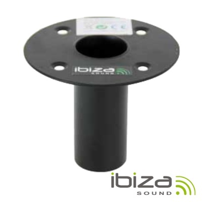 Suporte preto cilíndrico com base circular da Ibiza Sound