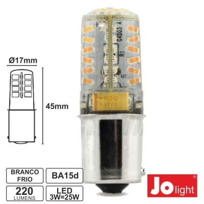Lâmpada LED BA15d branco frio 3W Jo light