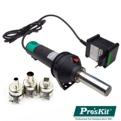 Ferramenta elétrica Pro'sKit com soprador de ar quente, três bicos e carregador