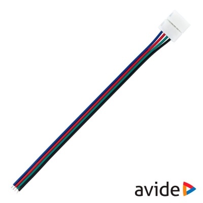 Cabo de fios coloridos com conector branco e logótipo avide