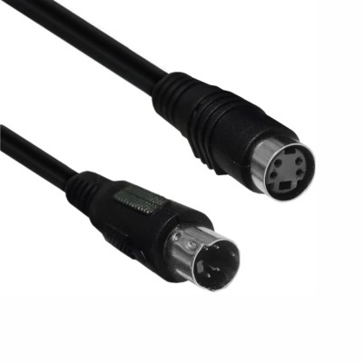 Cabo preto com conectores Mini-DIN de 5 pinos