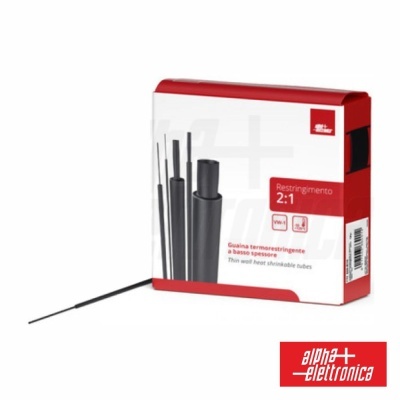 Conjunto de tubos termorretráteis finos com embalagem branca e vermelha da Alpha Elettronica