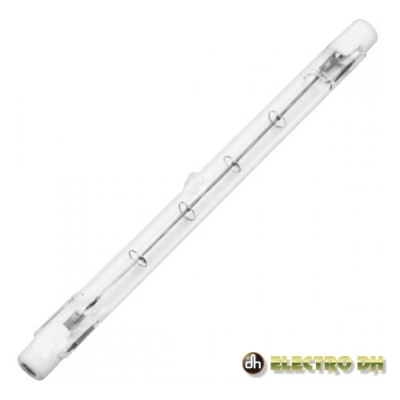 Lâmpada halógena tubular transparente com filamento e logo ELECTRO DH