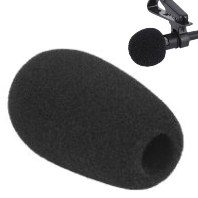 Microfone com espuma protetora preta e clipe de fixação
