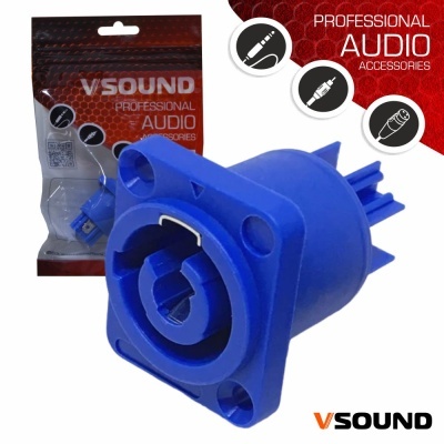 Conector áudio azul profissional com embalagem VSOUND