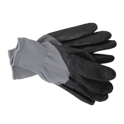 Par de luvas de proteção cinzentas e pretas