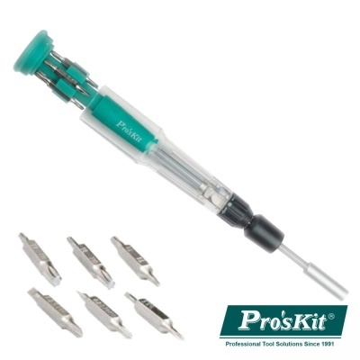 Ferramenta de precisão Pro'sKit com várias pontas metálicas intercambiáveis