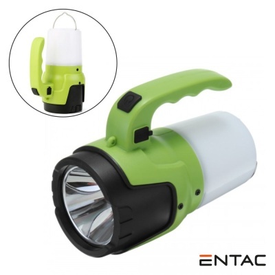 Lanterna verde e preta ENTAC com pega ergonómica e lente refletora frontal