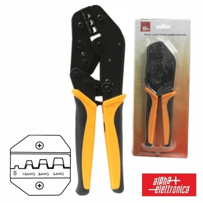 Alicate preto e amarelo em embalagem de plástico