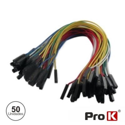Pacote de 50 cabos jumper multicolor com conectores pretos