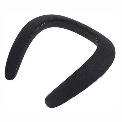 Apoio de pescoço em formato U preto, acolchoado e macio