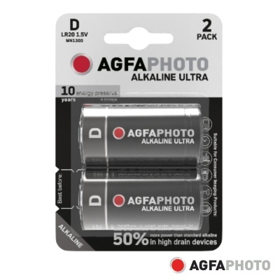 Pilha alcalina AGFAPHOTO ALKALINE ULTRA tipo D pack de 2